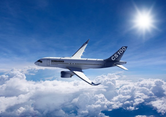 Bombardier-CS100-Flying-Above-The-Clouds
